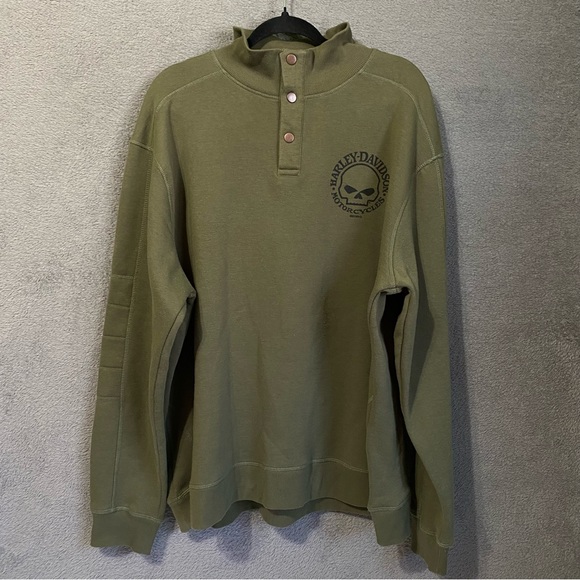 Harley Davidson Skull Graphic OG Pullover Sweater Sz 2XL Factory Customs - Picture 2 of 8